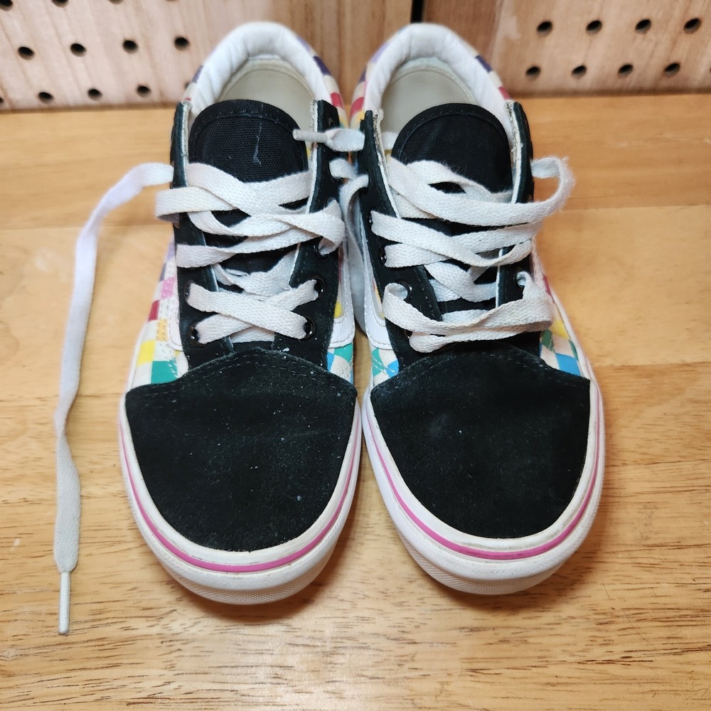 Vans Kids Checkerboard Sneakers in Black, White, Pink, Yellow, Blue